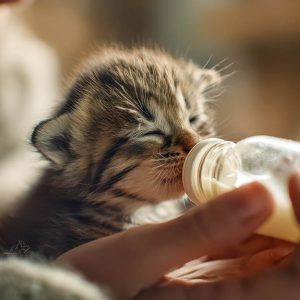 شیر دادن به بچه گربه