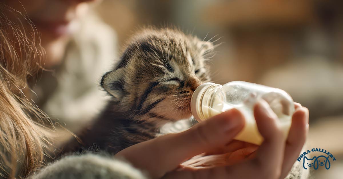 شیر دادن به بچه گربه